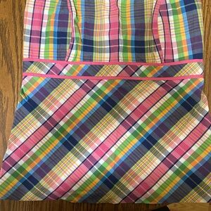 Lilly Pulitzer Multicolor Plaid Strapless Top - Pink, Blue, Green, Yellow
